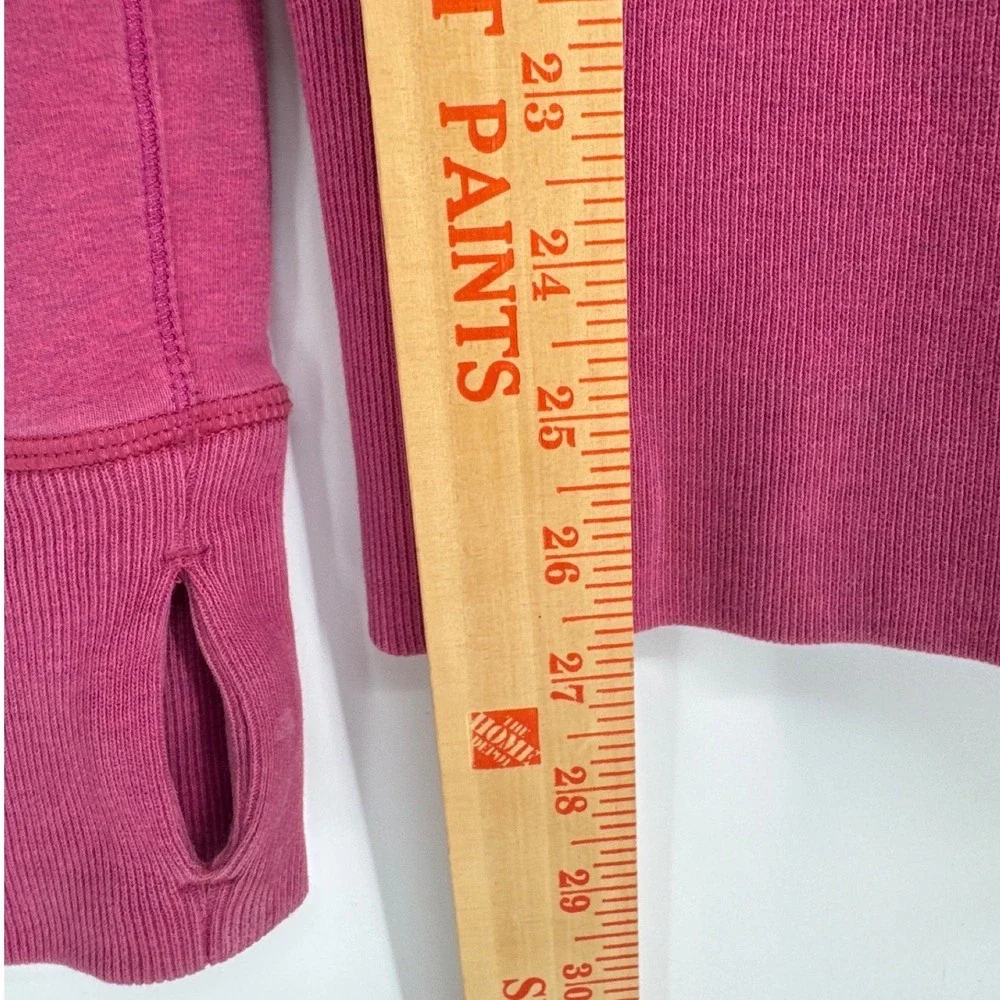 Lululemon Scuba Full Zip Hoodie Women Size 6 Pink Heathered Thumbholes Jacket